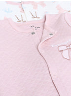 Baby Girls Quilted Footed Onesies 2-Piece Pack with Bow Detail