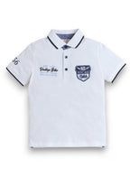 Victor & Jane Senior Boys' Polo T-Shirt “  Embroidered Label Detail