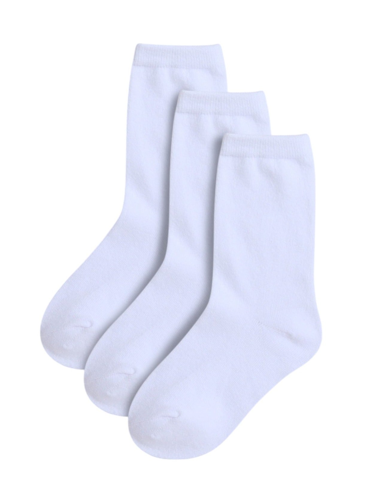 Boys 3 Pairs Plain Crew Length School Socks