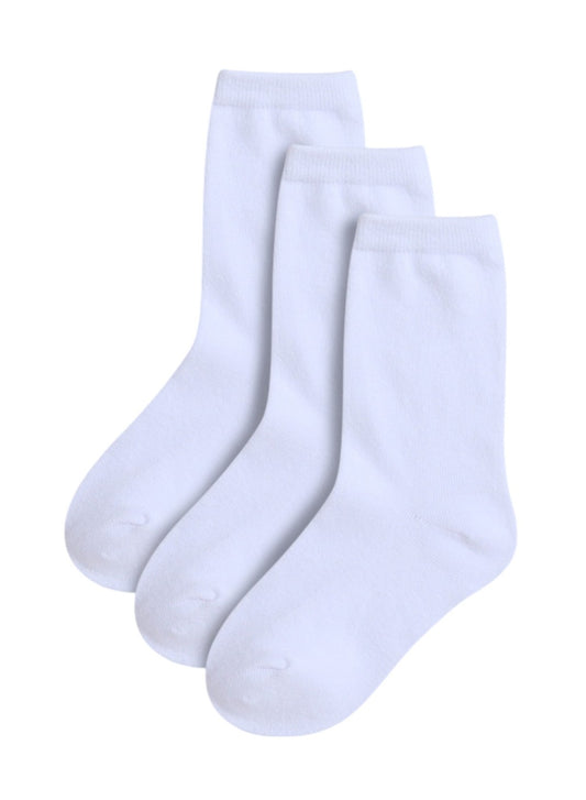 Boys 3 Pairs Plain Crew Length School Socks