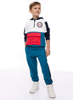 Boys' 2-Piece Half Zipper Hoodie And Jogger Set