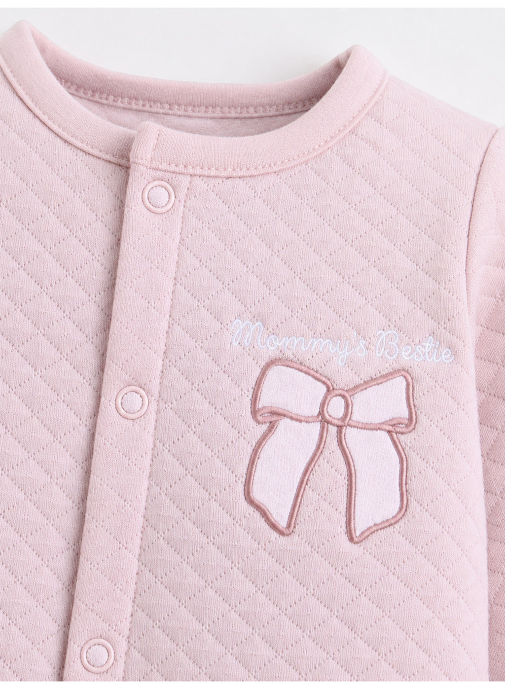 Baby Girls Quilted Footed Onesies 2-Piece Pack with Bow Detail