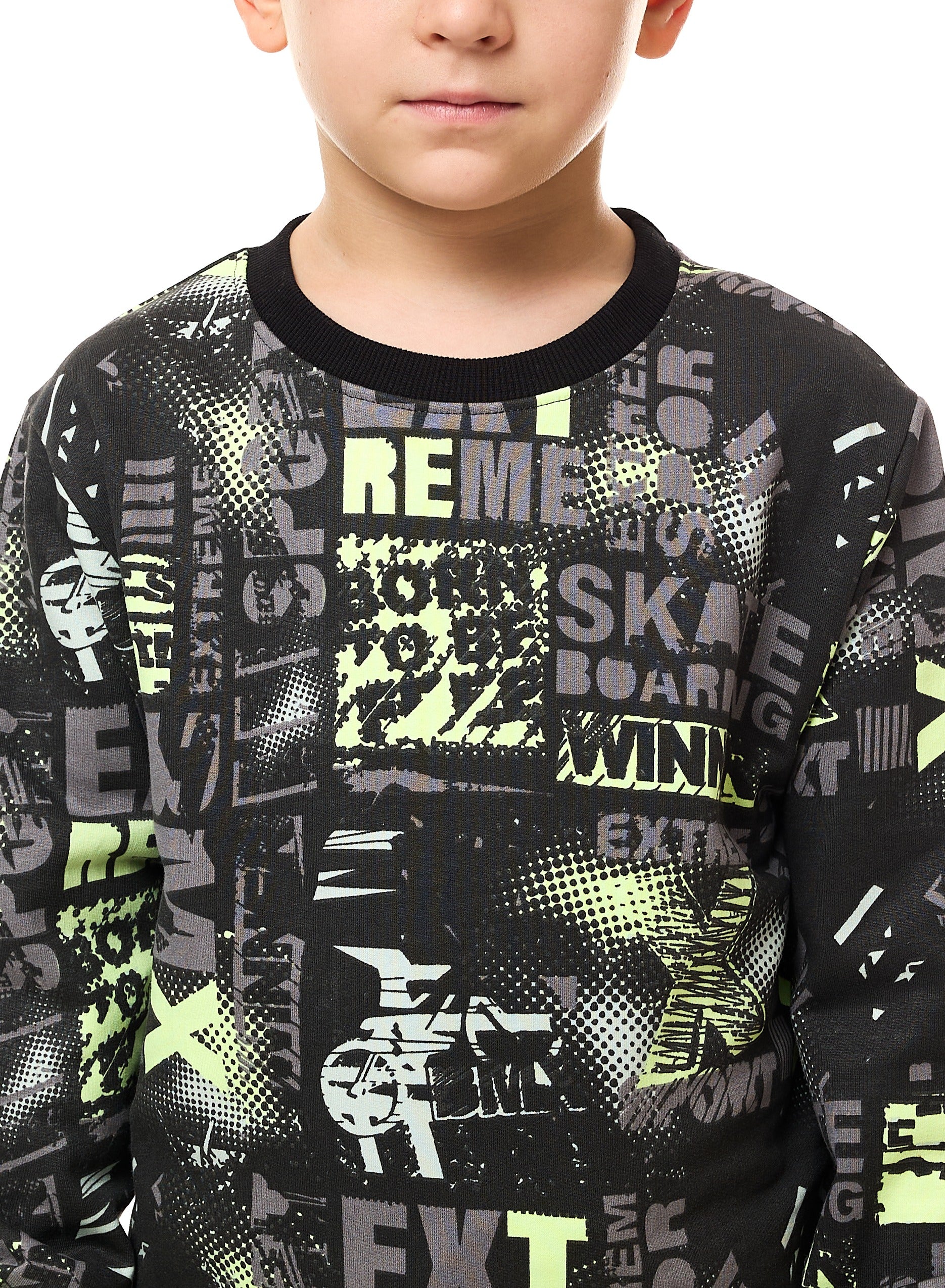Boys' 2-Piece Printed Sweatshirt And Jogger Set