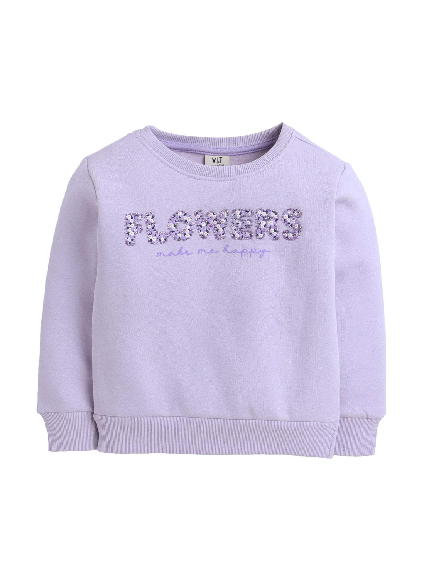 Girls' - “Flowers Make Me Happy” Sweatshirt