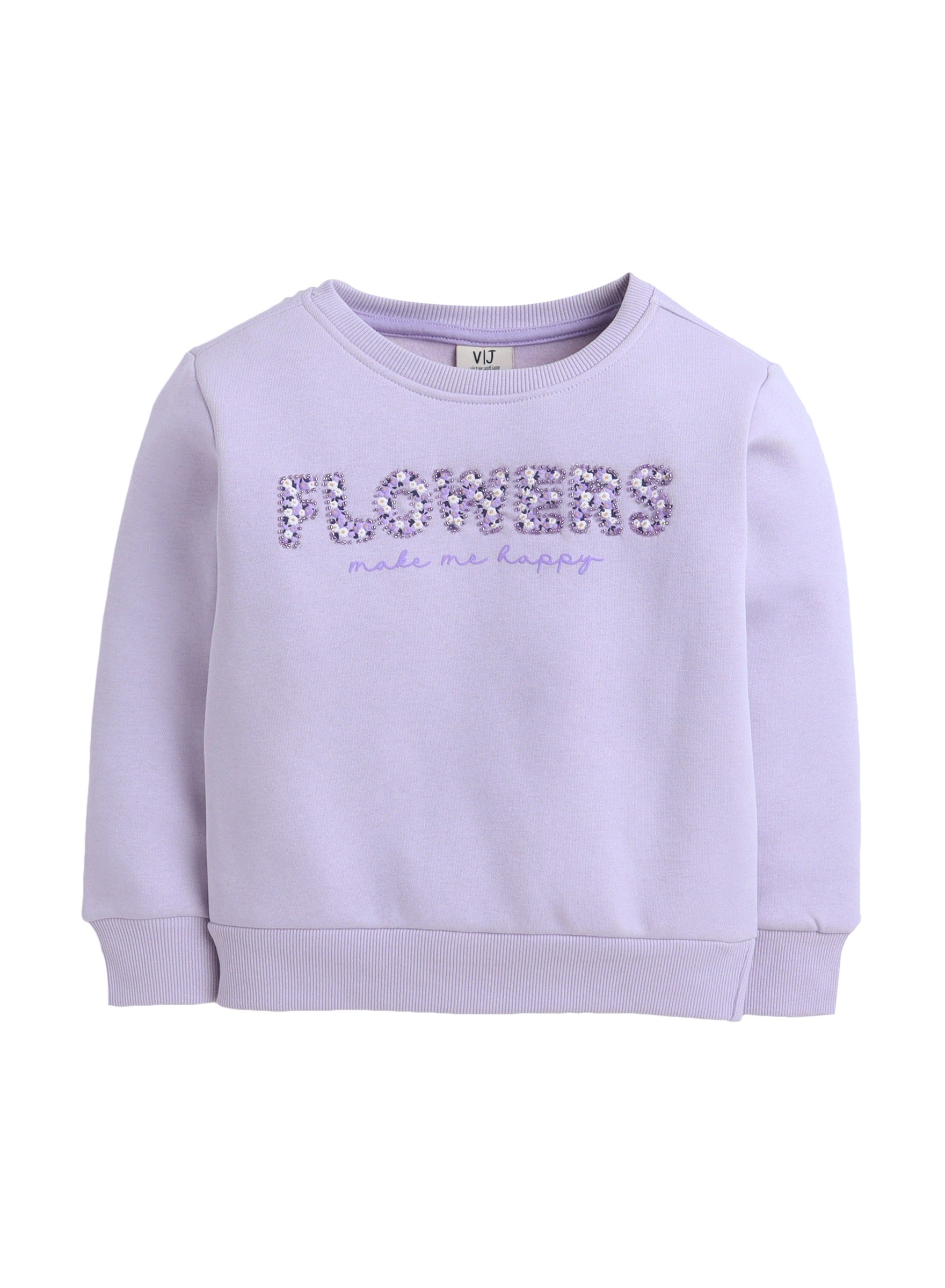 Girls' - Œflowers Make Me Happy” Sweatshirt