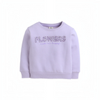 victor and jane girls lavender sweatshirt with sequin flowers text and make me happy embroidery