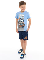 Victor And Jane Boys' 2 Piece Sets With Matching Tshirt And Slogan Print Shorts