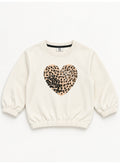 Girls Heart Graphic Sweatshirt and Ribbed Flared Pants Set