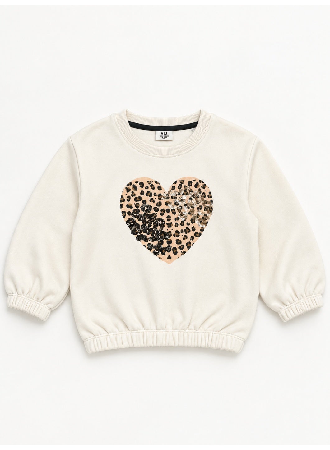 Girls Heart Graphic Sweatshirt and Ribbed Flared Pants Set