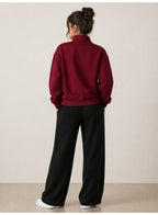 Black Wide Leg, High Waist Trousers For Women