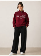 Black Wide Leg, High Waist Trousers For Women