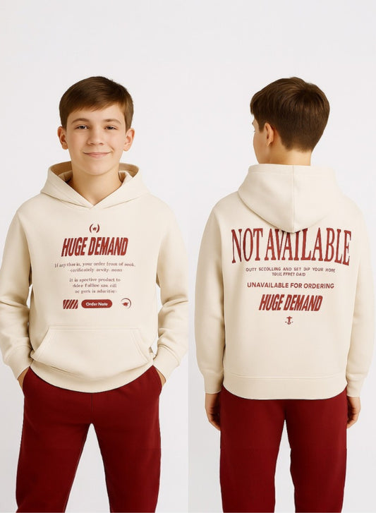 Boys' Off-White "Not Available" Graphic Hooded Sweatshirt