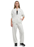 Ladies Grey Striped Track Set “ Zip-Up Jacket & Joggers