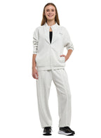 Ladies Grey Striped Track Set “ Zip-Up Jacket & Joggers