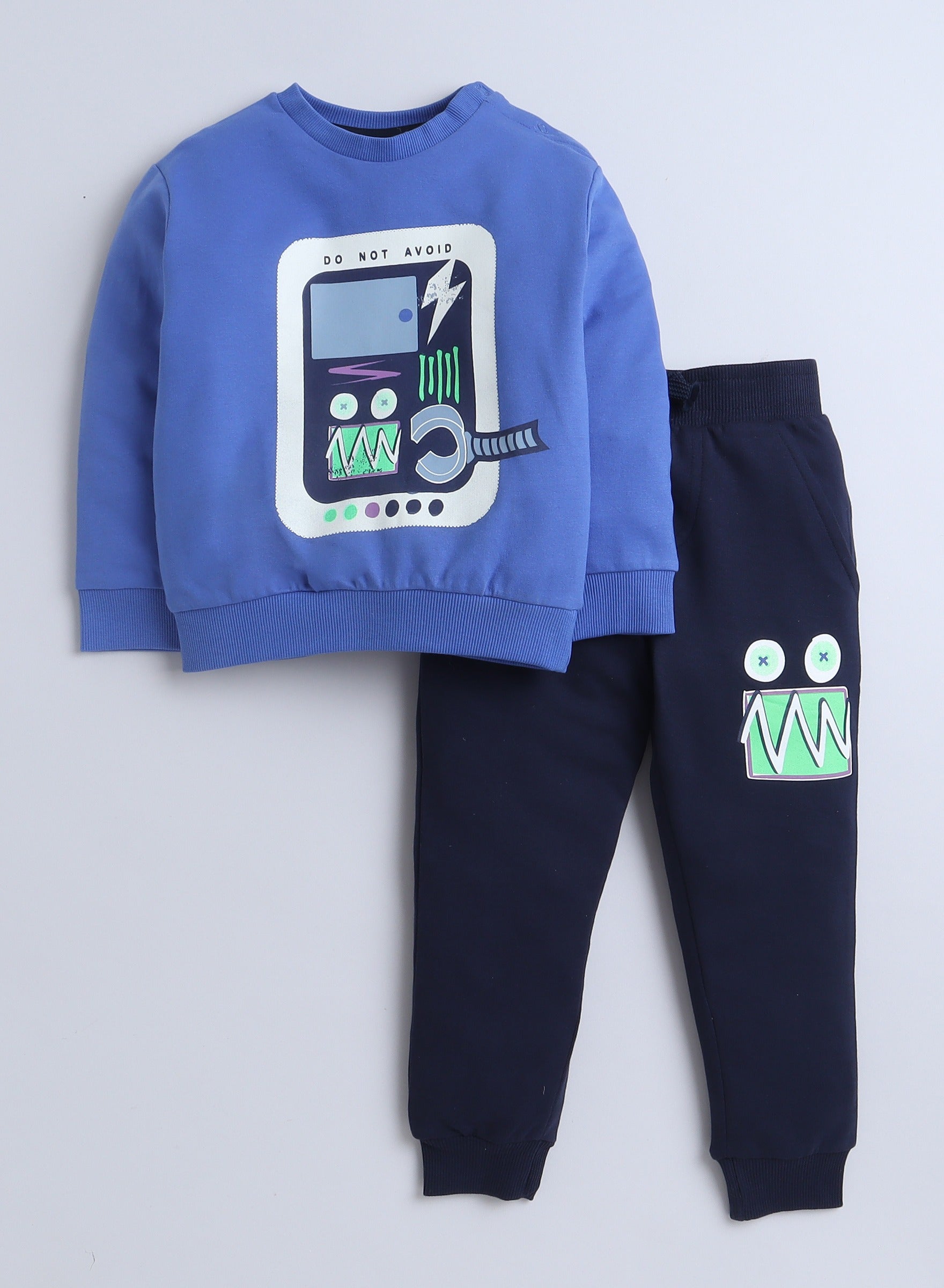Boys' 2-Piece Set- Sweatshirt And  Jogger Set - Blue -Navy