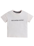 Junior Boys Beige ˜Keep Moving Forward’ Cotton T-Shirt