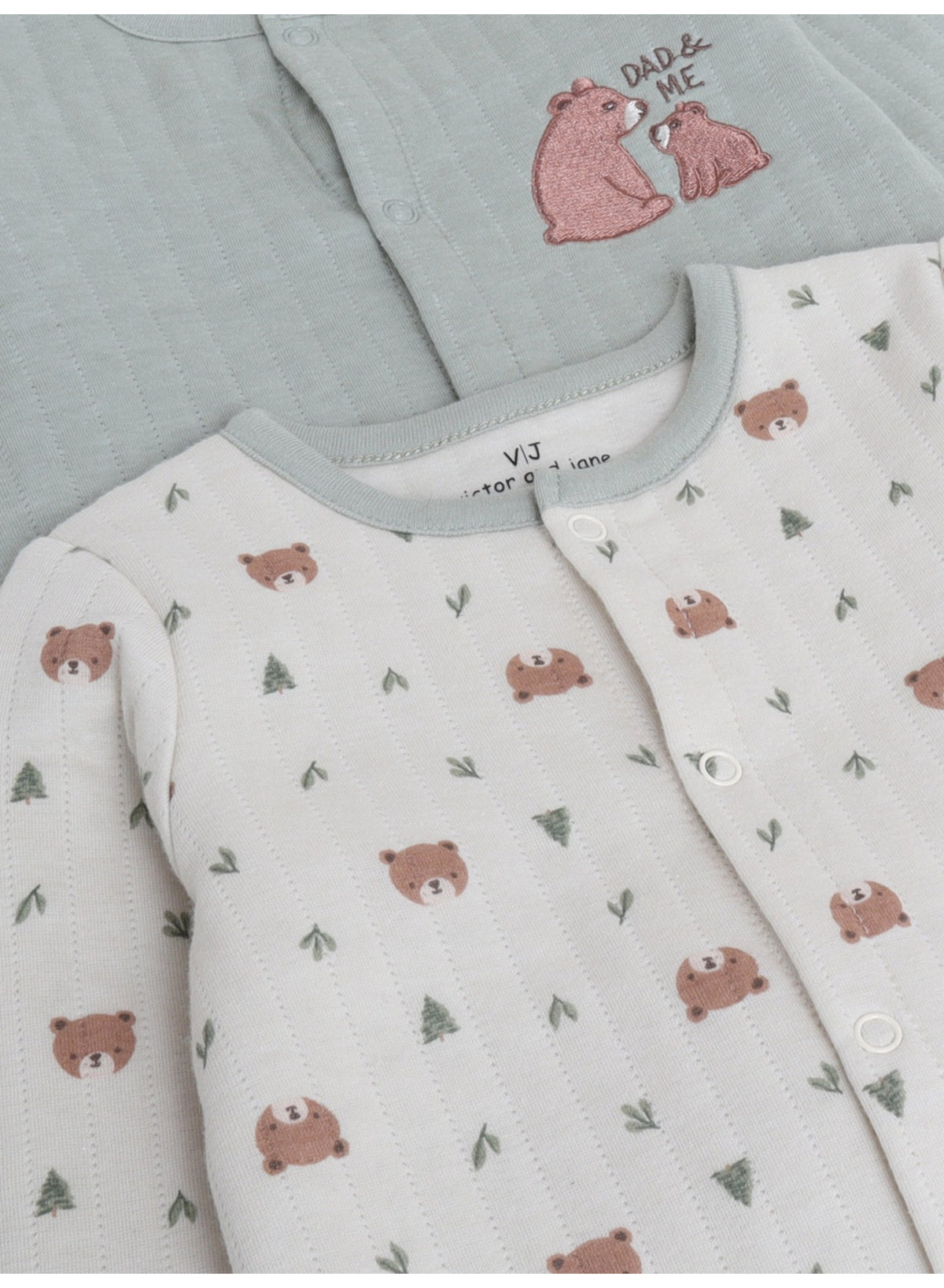 Baby Boys Quilted Footed Coveralls 2-Piece Pack with Bear Print