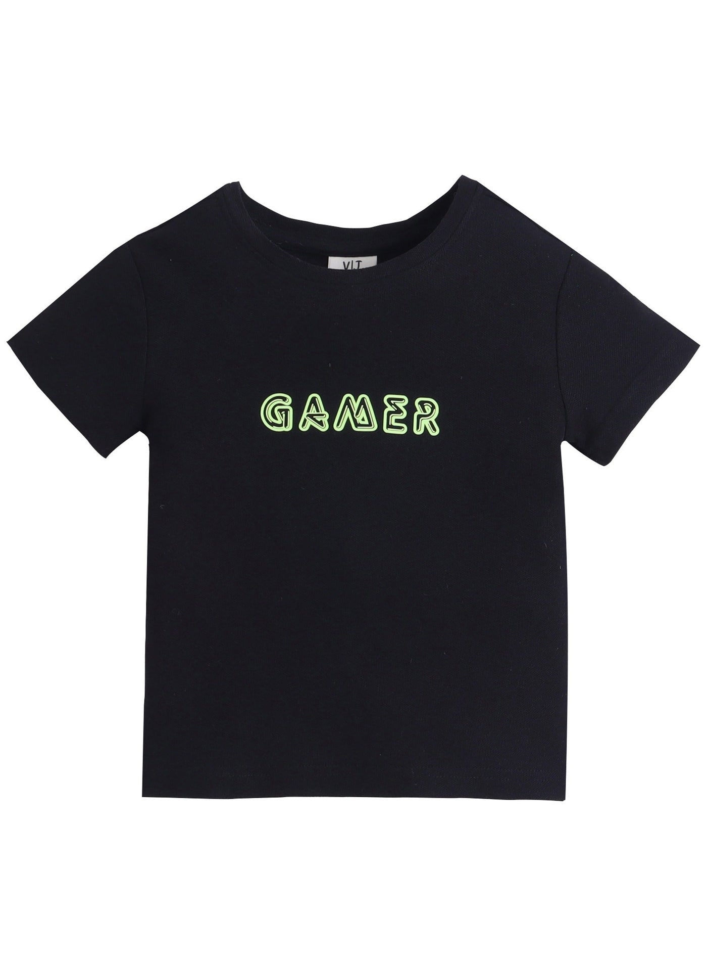 Junior Boys Black 'GAMER' Printed T-Shirt (2-9Y)