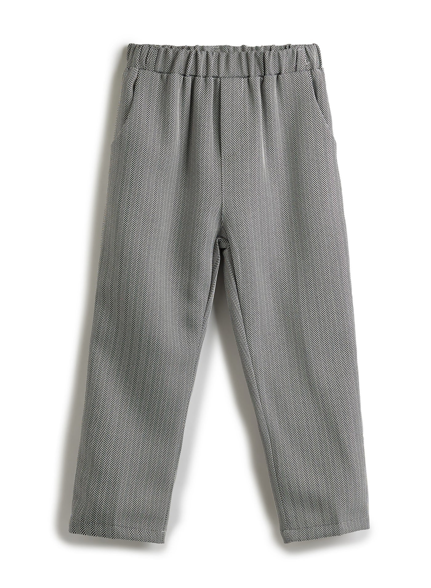 Grey Herringbone Waistcoat And Pant Set With Shirt And Tie
