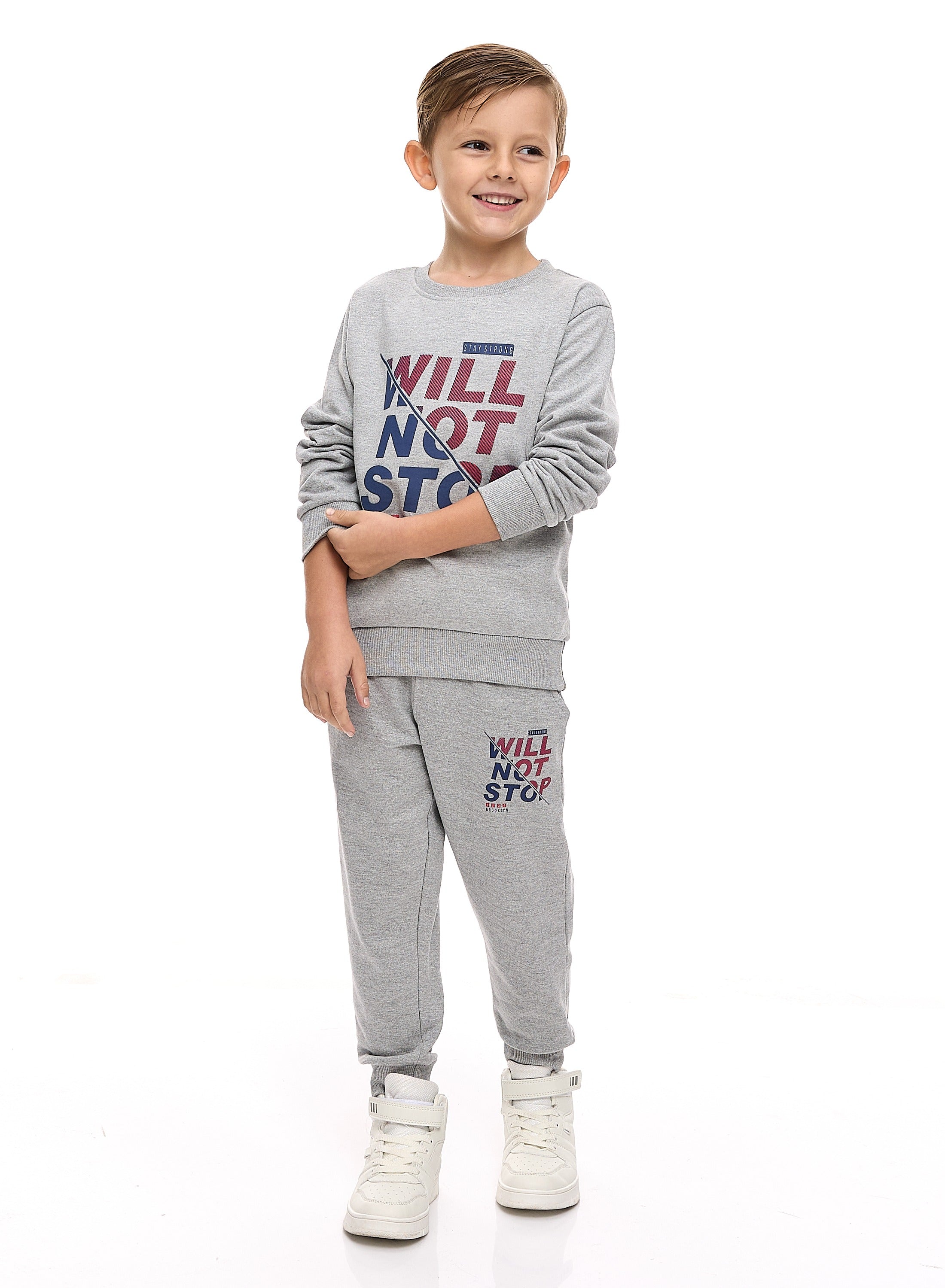 Boys' 2-Piece Sweatshirt And Jogger Set (2 -8 Yrs) Grey