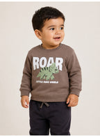 Baby Boys "ROAR-Little Dino World" Sweatshirt & Cargo Jogger Pants Set