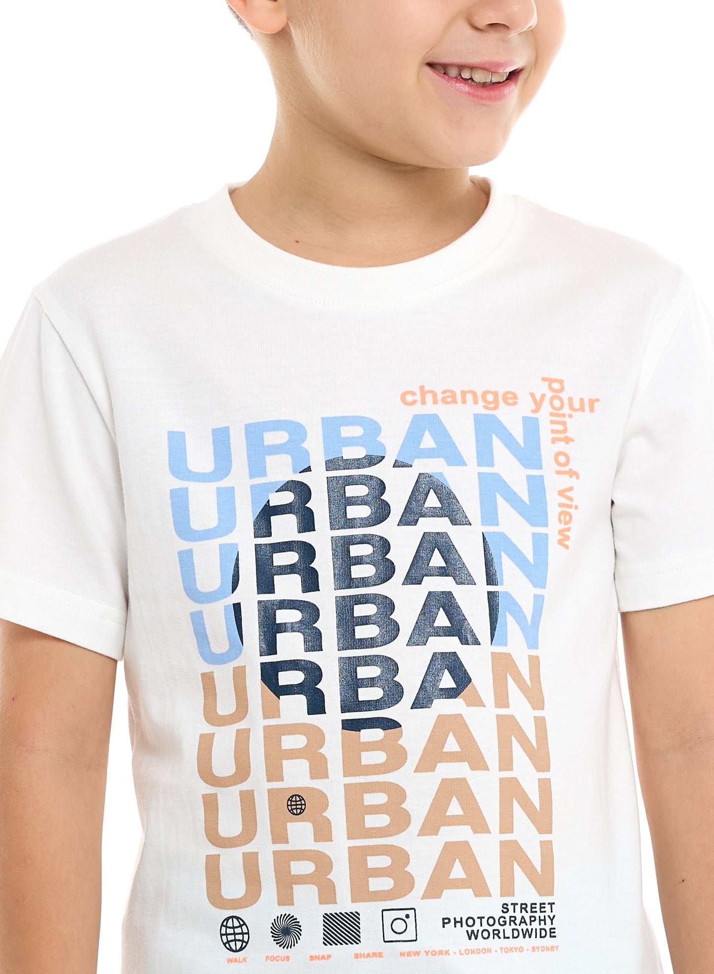 Boys' 2 Piece Set with Matching Tshirt And Slogan Print Shorts