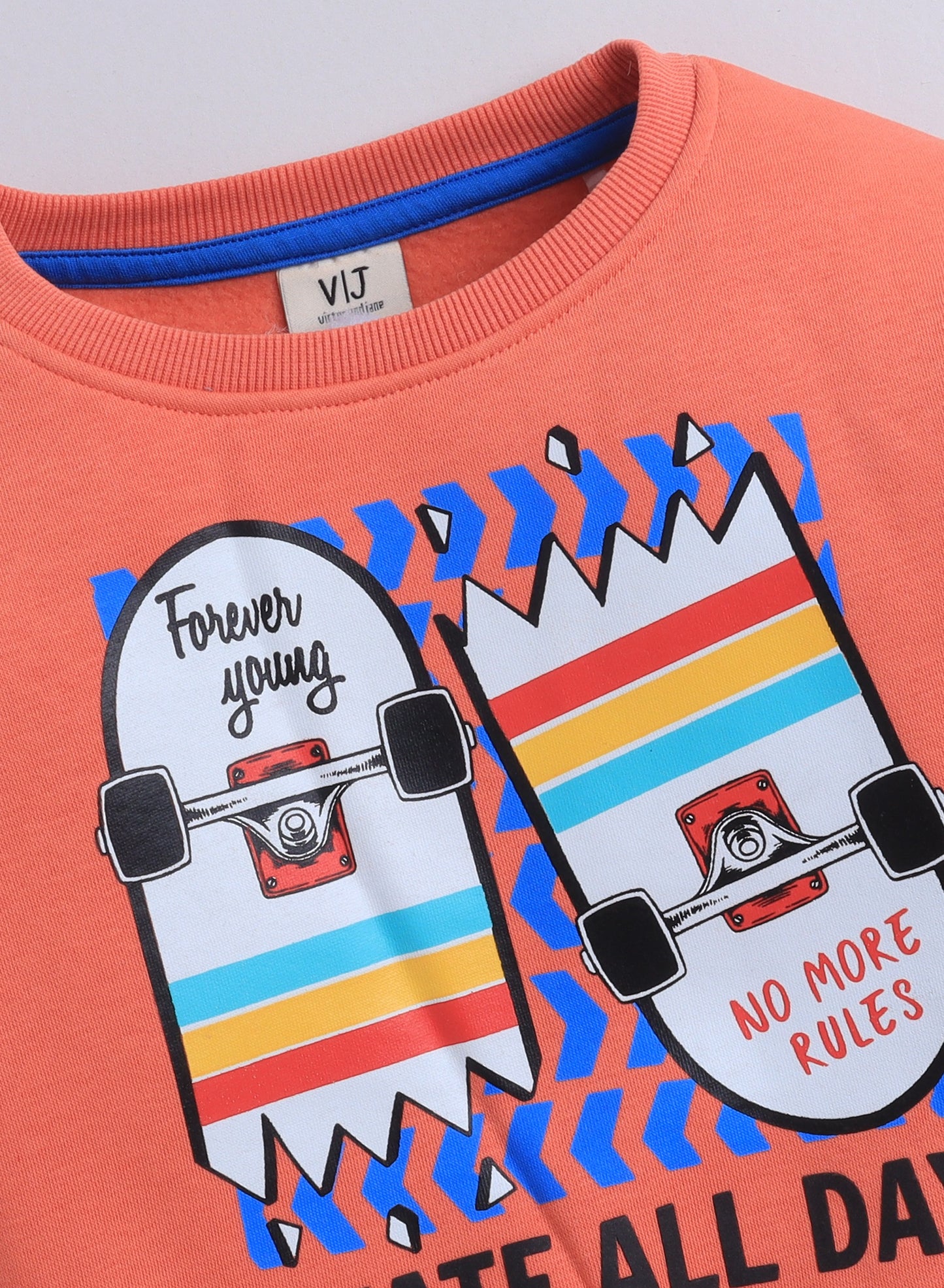 Boys' Coral "Skate All Day" Graphic Sweatshirt