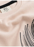 Girls Embelished Pullover Top with Puff Sleeves