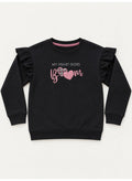 Girls Ruffle Sleeve Sweatshirt and Wide Leg Pants Set