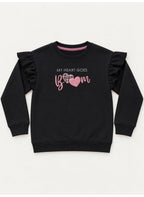 Girls Ruffle Sleeve Sweatshirt and Wide Leg Pants Set