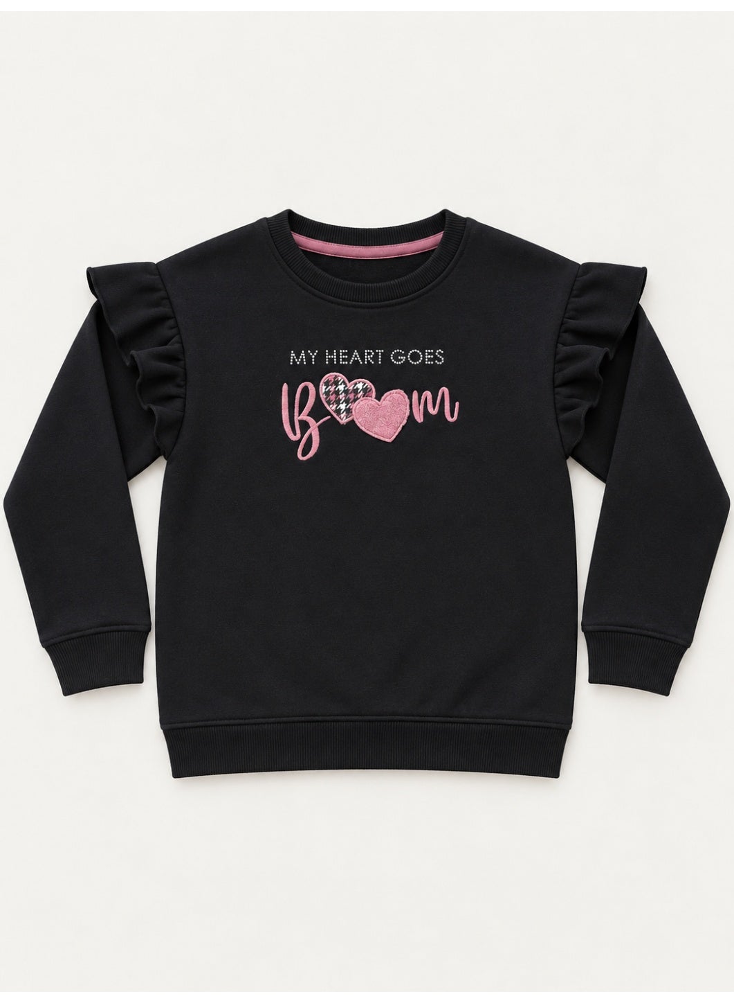 Girls Ruffle Sleeve Sweatshirt and Wide Leg Pants Set