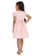 Chic Pink/Gold Lapel Jacquard Dress
