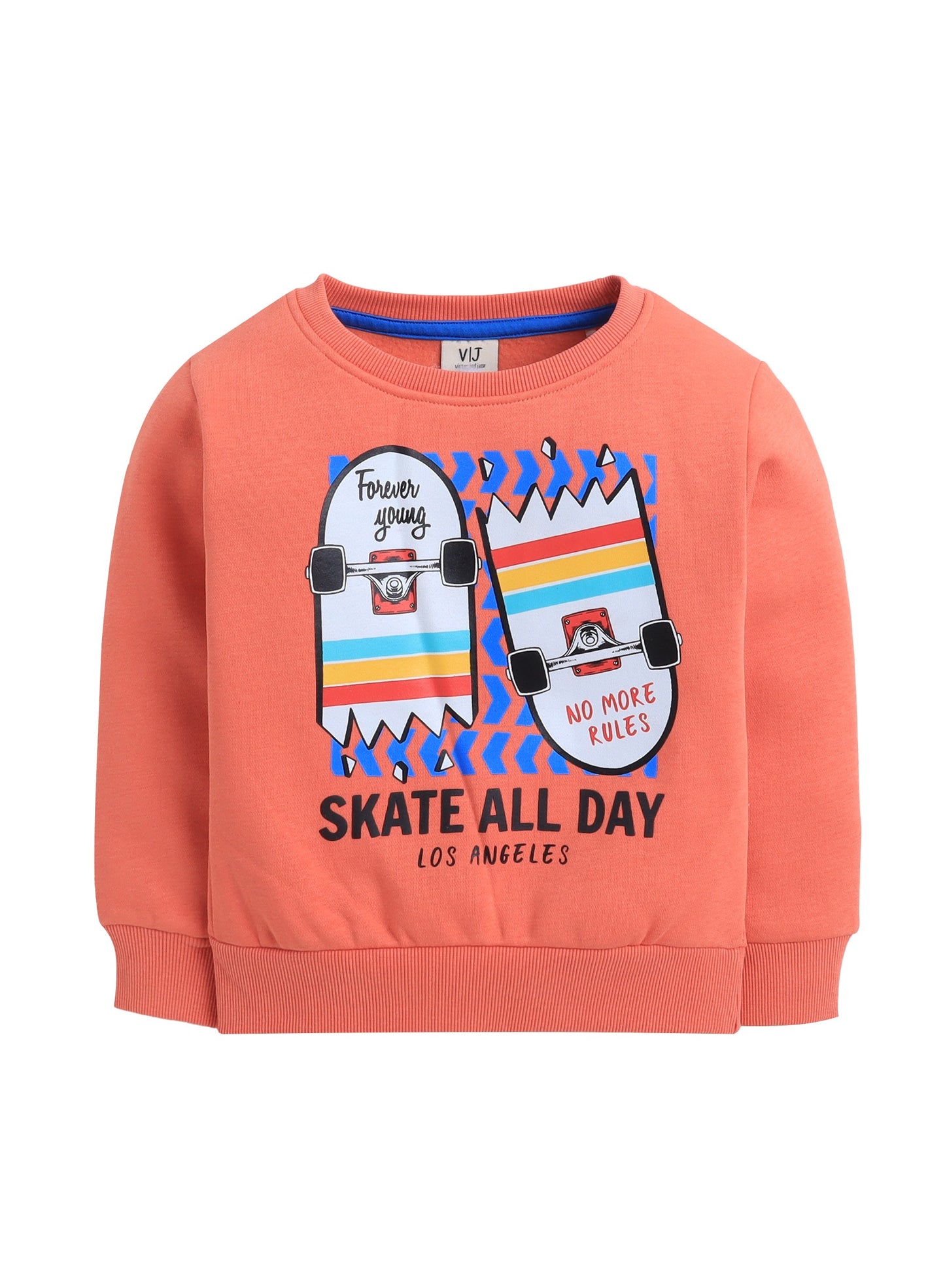 Boys' Coral "Skate All Day" Graphic Sweatshirt
