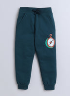 Boys' 3-Piece Set - Stripe Long Tee, Dark Green Fullzipper Hoody Jacket And Dark Green Jogger Sets ,