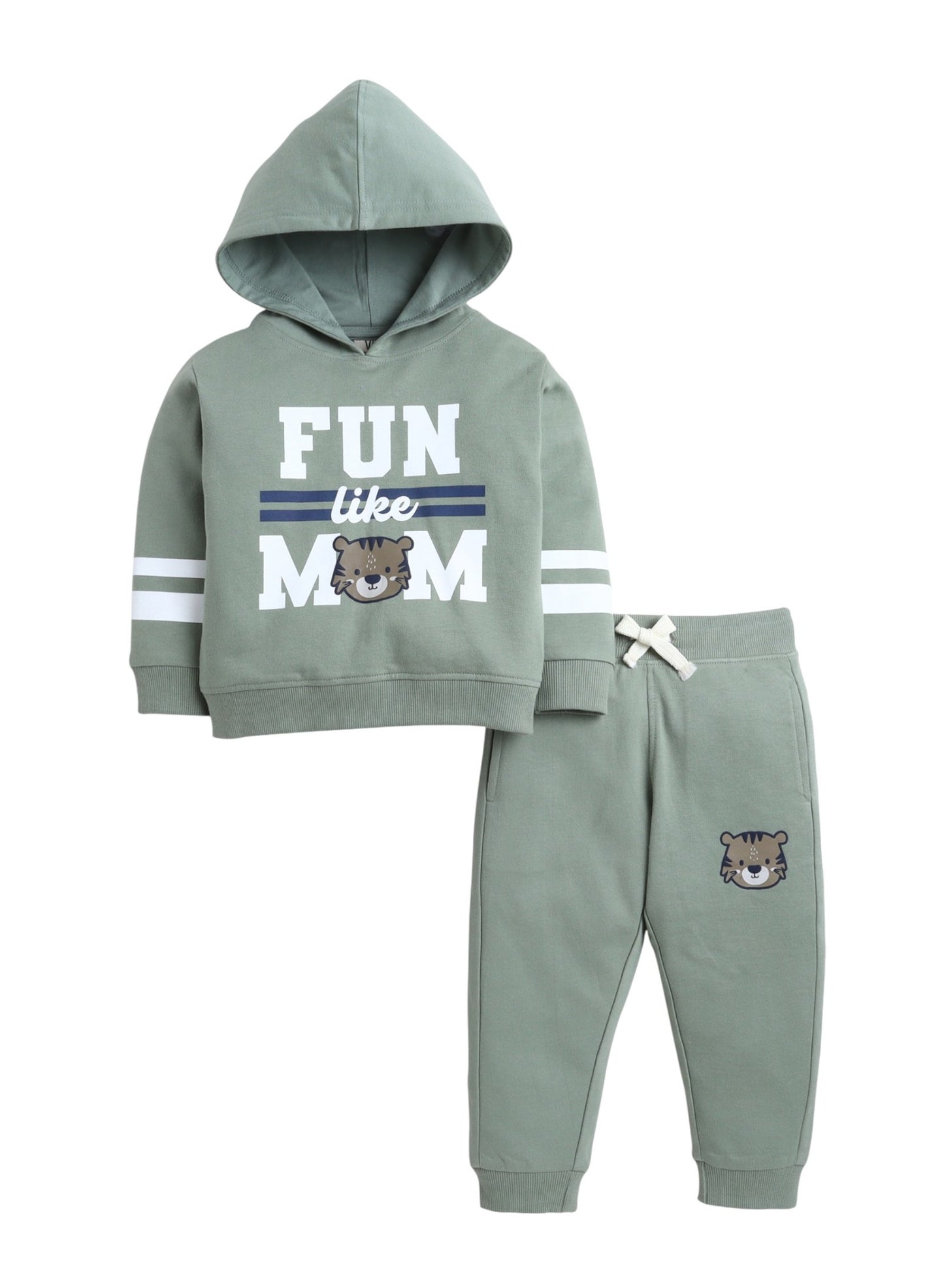 Baby Boys’ 2-Piece Set – “Fun Like Mom” Hoodie & Joggers Set