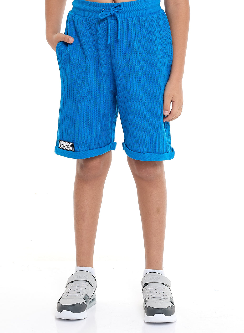 Victor And Jane Boys' Jacquard Set “ Blue 2-Piece Outfit With Label Detail