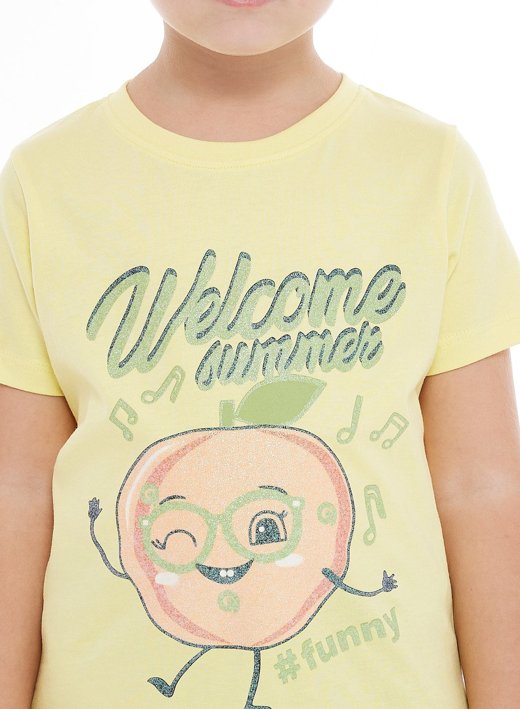 Victor And Jane Summer Graphic Fashion T-Shirt - Yellow