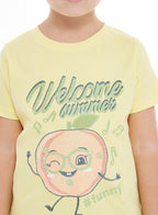 Victor And Jane Summer Graphic Fashion T-Shirt - Yellow