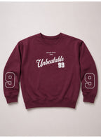 Girls "Unbeatable" Graphic Pullover with Sleeve Detail