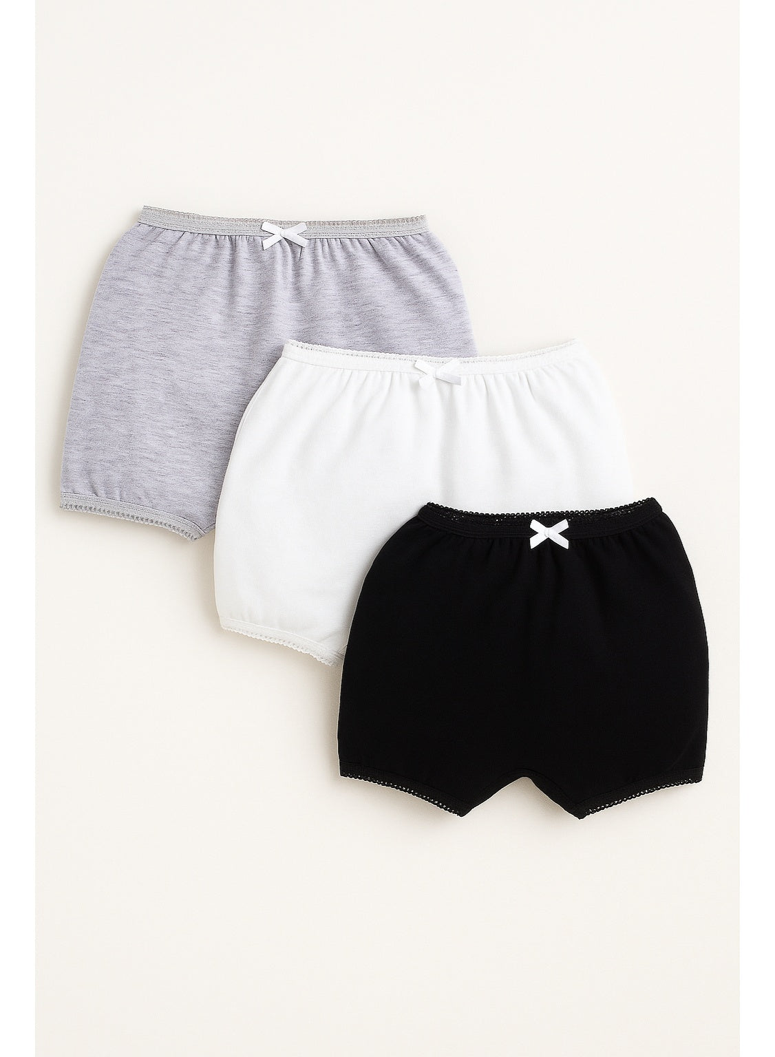 3-Piece Bloomers Set For Baby Girls “ Cotton Essentials