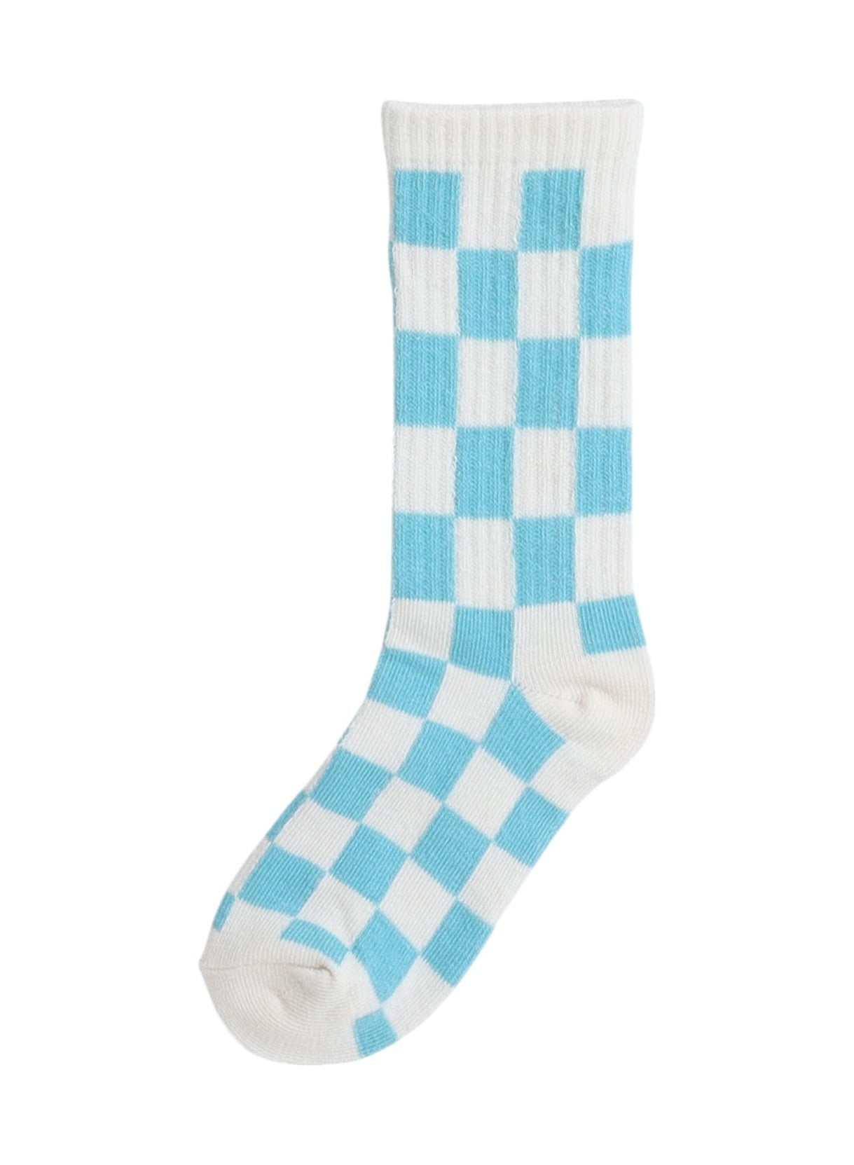 Girls 3 Pairs Checkered Crew Length Socks