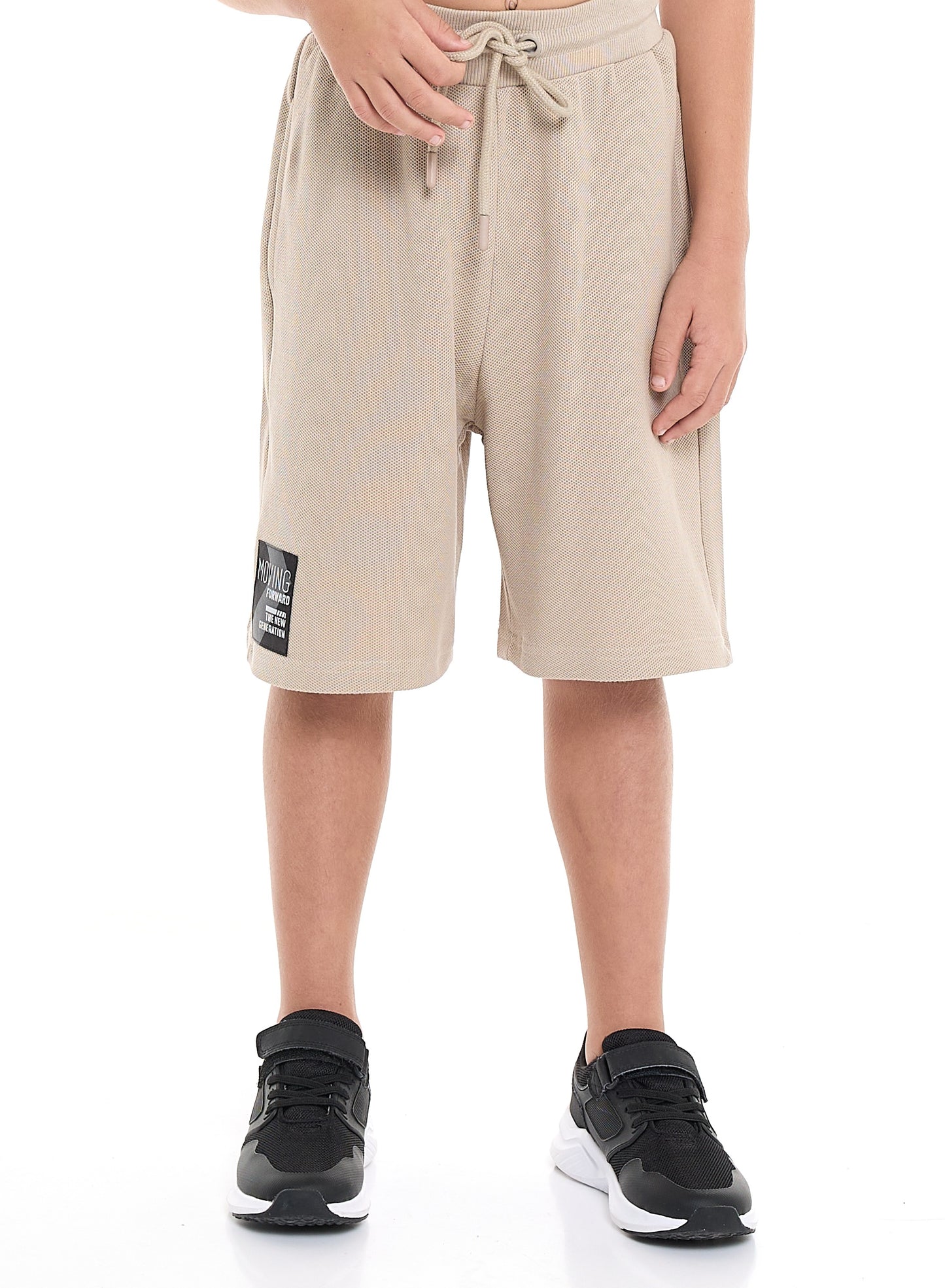 Victor and Jane Boys' Cord Set – Beige T-Shirt and Shorts Set