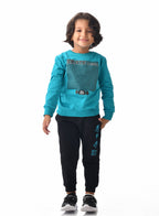 Boys' 2-Piece Sweatshirt And Jogger Set Blue-Black