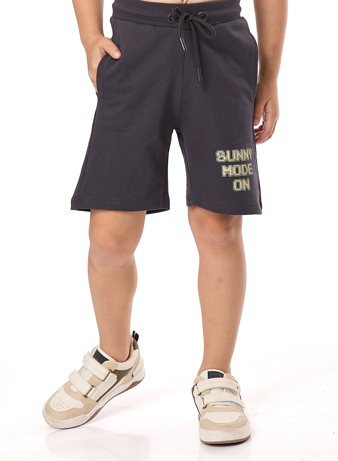 Victor and Jane Boys' 2PC Set – Beach Days - Beige and Dark Grey