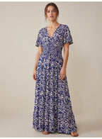 Printed Maxi Dress With Sweetheart Neckline