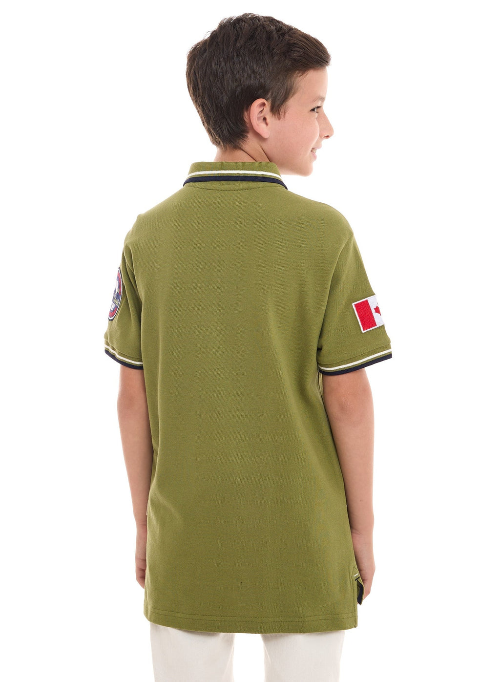 Victor and Jane Cotton Patch Detail Short Sleeve T-Shirt & Shorts/Co-ord Set - Olive Green