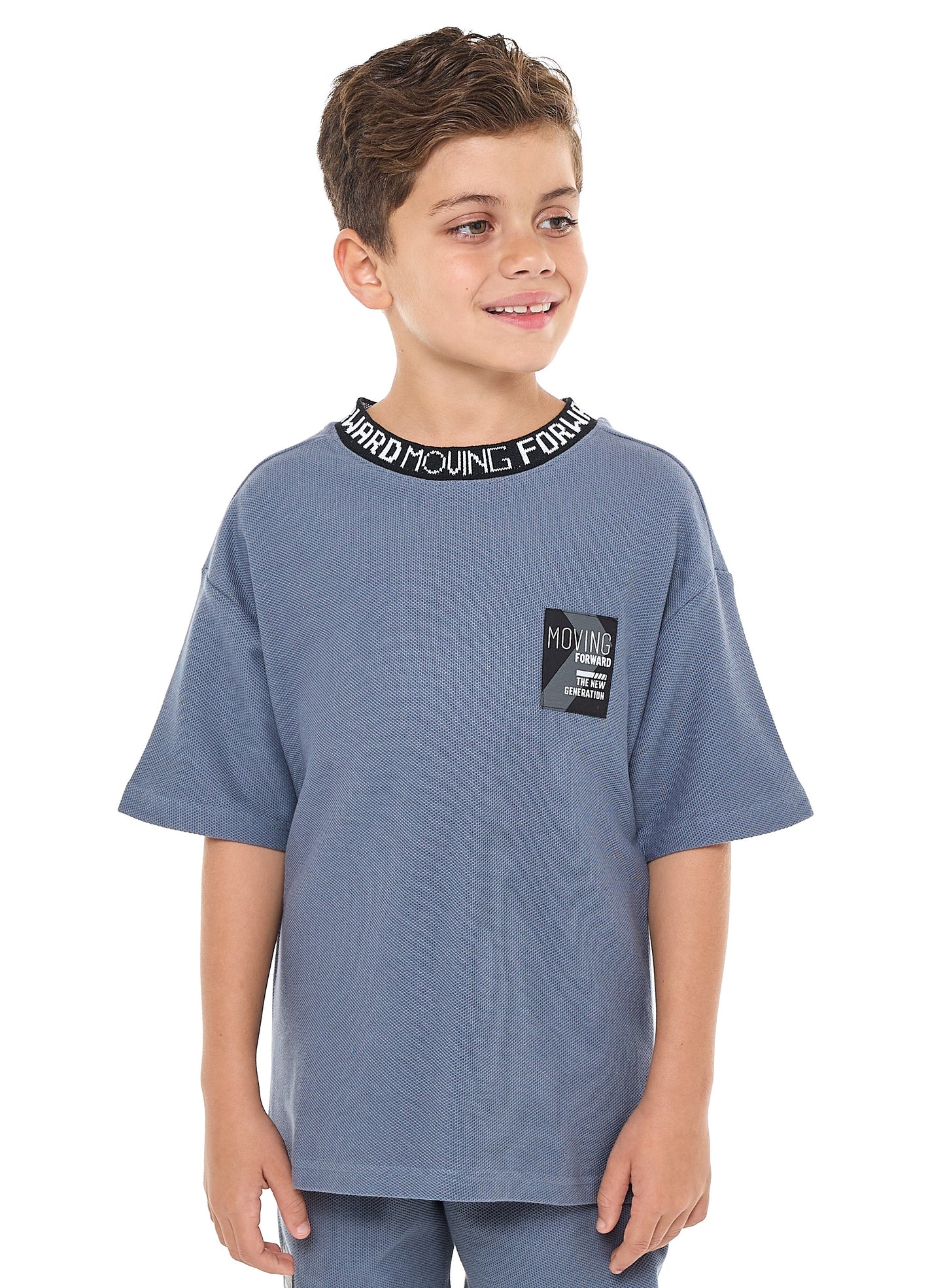 Victor and Jane Boys' Cord Set – Dark Blue  T-Shirt and Shorts Set