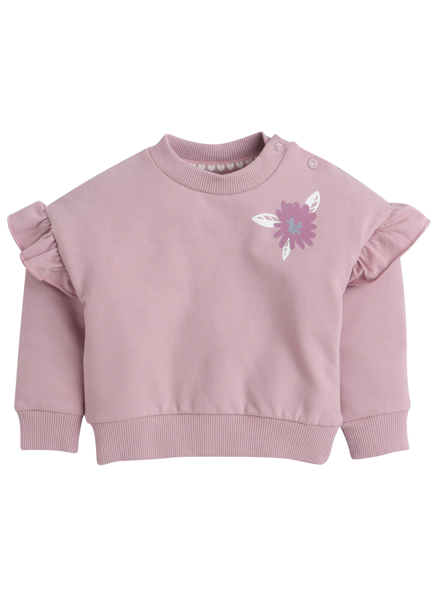 Girls Pink Floral Ruffle Fleece 3-Piece Set (12 M-4 Y)
