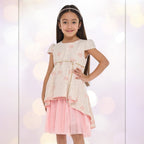 Chic Jacquard Peach  Party Dress With Mesh & Decoration