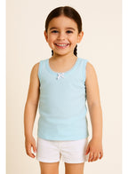 3-Pack Girls' Cotton Vests “ Pastel Soft Essentials In Pink, Yellow & Blue